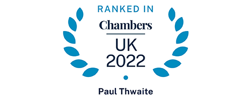 Chambers UK 2022 - Paul Thwaite - Ranked in